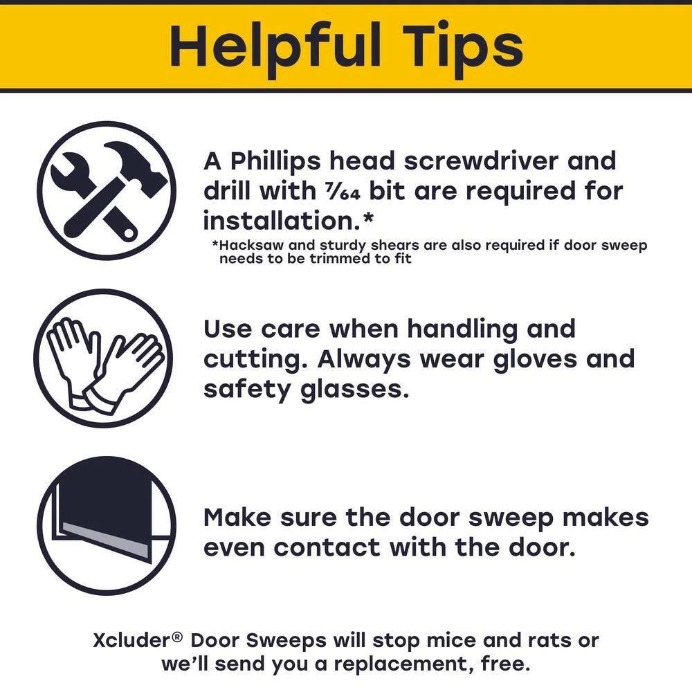 Xcluder 36 in. Standard Door Sweep, Aluminum (2-Pack) - Seals Out Rodents and Pests, Enhanced Weather Sealing - Image 7