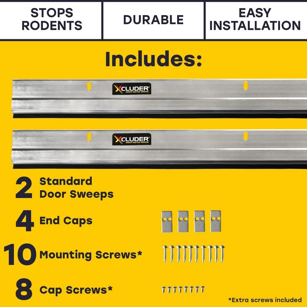 Xcluder 36 in. Standard Door Sweep, Aluminum (2-Pack) - Seals Out Rodents and Pests, Enhanced Weather Sealing - Image 4