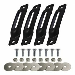 SNAP-LOC E-Track Single Strap Anchor in Black with Carriage Bolts (4-Pack)
