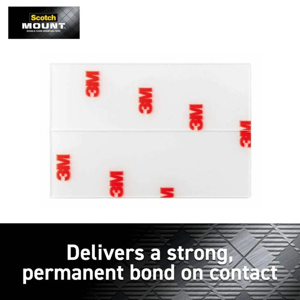 Scotch 1 in. x 3 in. Permanent Double Sided Clear Mounting Strips (8-Pack) - Image 5