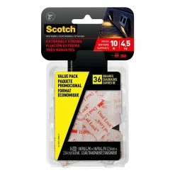 Scotch 1 in. x 1 in. Clear Extreme Mounting Squares Value Pack (36 Squares per Pack)