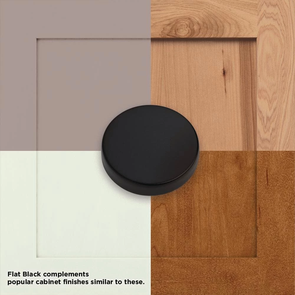 Franklin Brass 1-1/8 in. (29 mm) Matte Black Flat Top Round Cabinet Knob (10-Pack) - Image 3