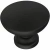 Franklin Brass 1-1/8 in. (29 mm) Matte Black Flat Top Round Cabinet Knob (10-Pack)