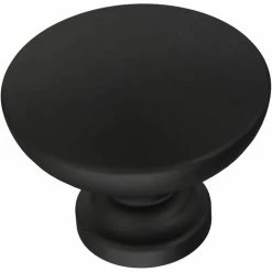 Franklin Brass 1-1/8 in. (29 mm) Matte Black Flat Top Round Cabinet Knob (10-Pack)