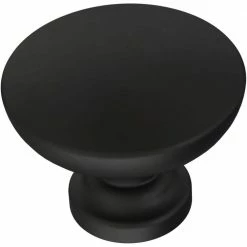Franklin Brass Essentials Fulton 1-3/16 in. (30 mm) Matte Black Antimicrobial Cabinet Knob (5-Pack)