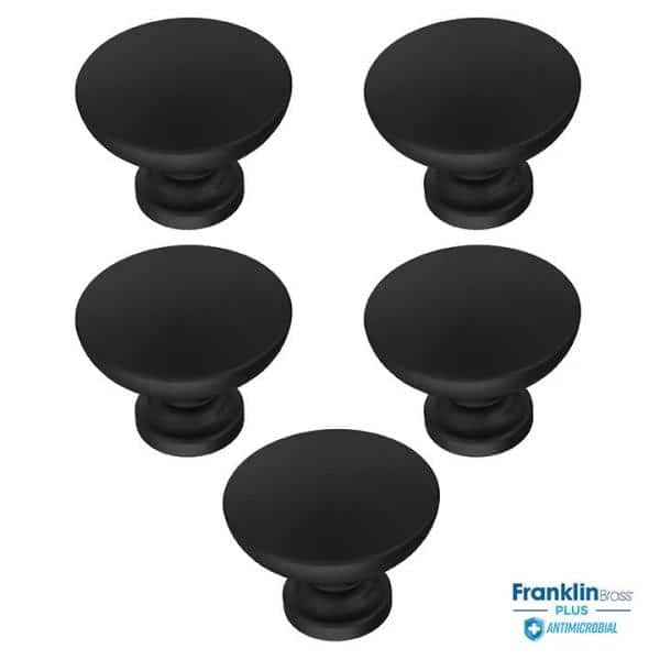 Franklin Brass Essentials Fulton 1-3/16 in. (30 mm) Matte Black Antimicrobial Cabinet Knob (5-Pack) - Image 5