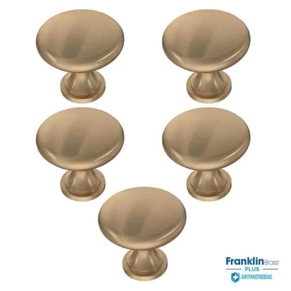 Franklin Brass Mushroom 1-1/4 in. (32 mm) Champagne Bronze Antimicrobial Cabinet Knob (5-Pack) - Image 5