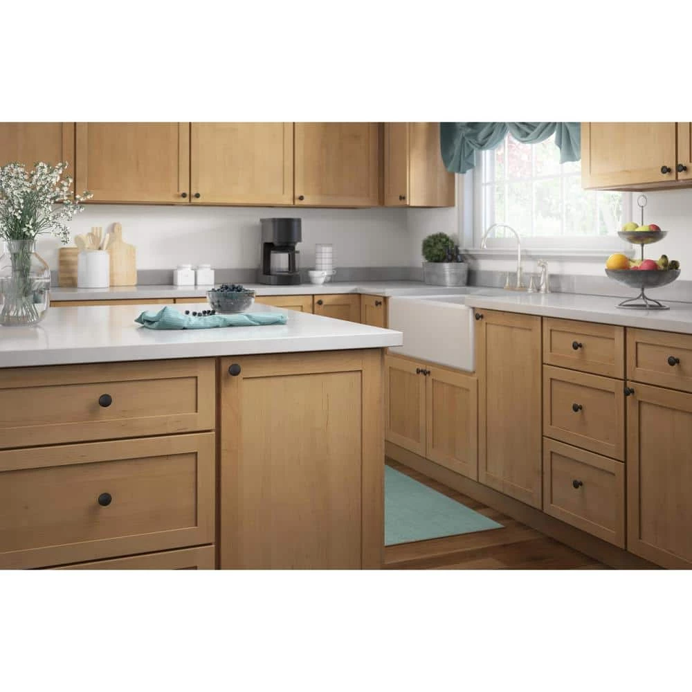 Franklin Brass Mushroom 1-1/4 in. (32 mm) Matte Black Round Aluminum Cabinet Knob (10-Pack) - Image 4