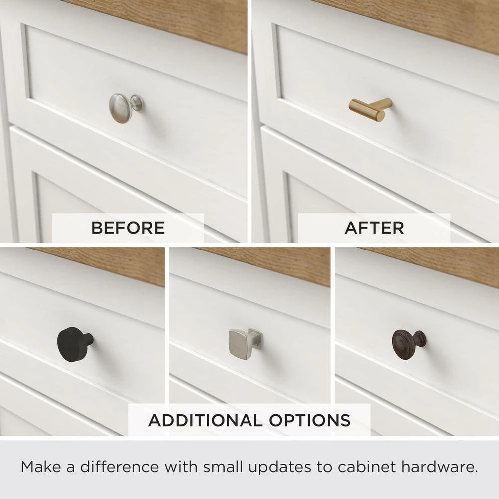 Franklin Brass Mushroom 1-1/4 in. (32 mm) Matte Black Round Aluminum Cabinet Knob (10-Pack) - Image 7