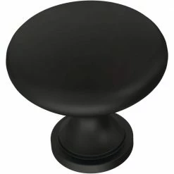 Franklin Brass Mushroom 1-1/4 in. (32 mm) Matte Black Round Aluminum Cabinet Knob (10-Pack)