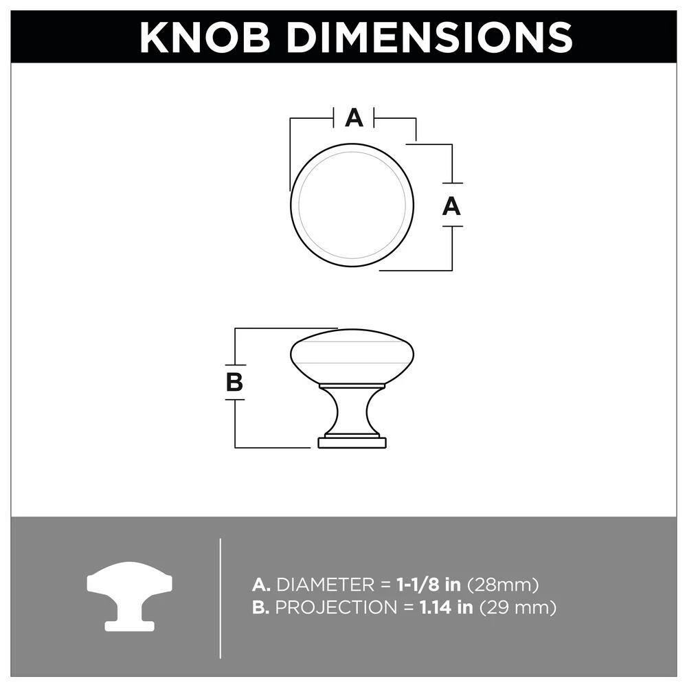 Franklin Brass Mushroom 1-1/4 in. (32 mm) Matte Black Round Aluminum Cabinet Knob (10-Pack) - Image 6