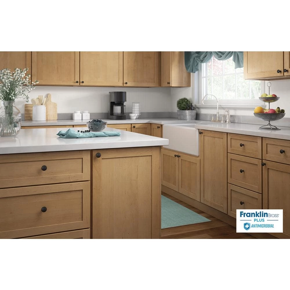 Franklin Brass Mushroom 1-1/4 in. (32 mm) Matte Black Antimicrobial Cabinet Knob (5-Pack) - Image 4