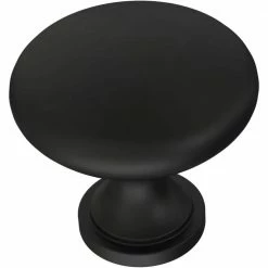 Franklin Brass Mushroom 1-1/4 in. (32 mm) Matte Black Antimicrobial Cabinet Knob (5-Pack)