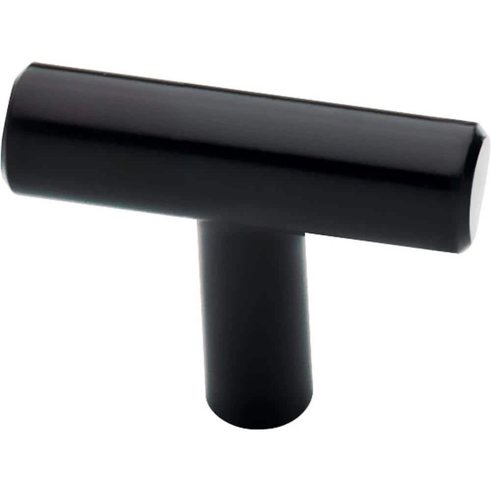 Franklin Brass Simple Bar 1-1/4 in. (32 mm) Matte Black Round Cabinet Knob (10-Pack)