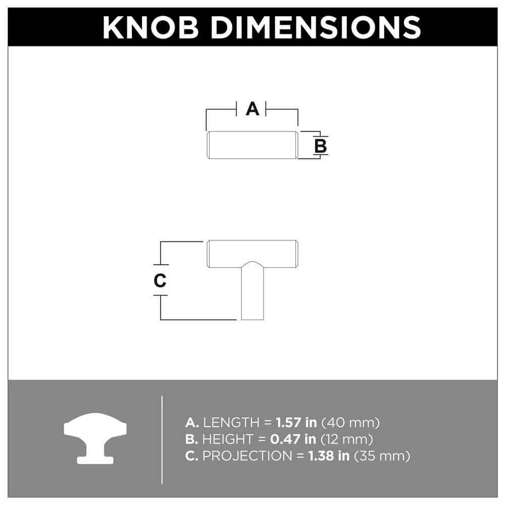 Franklin Brass Simple Bar 1-1/4 in. (32 mm) Stainless Steel Round Cabinet Knob (10-Pack) - Image 5