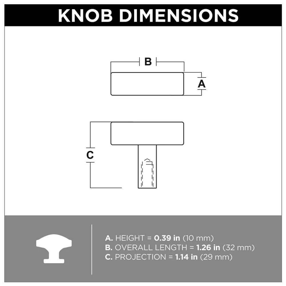 Franklin Brass Simple Square Bar 1-1/4 in. (32 mm) Matte Black Cabinet Knob (10-Pack) - Image 6