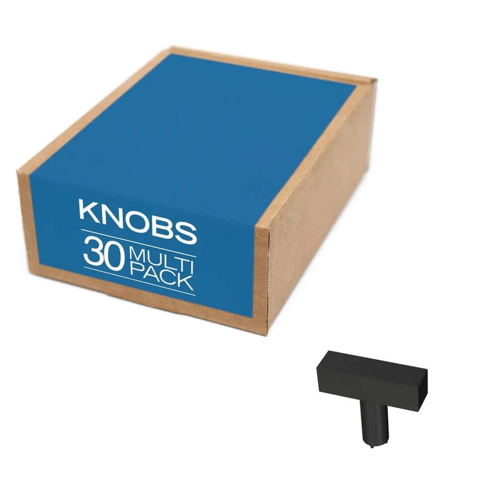 Franklin Brass Simple Square Bar 1-1/4 in. (32 mm) Matte Black Cabinet Knob (30-Pack) - Image 4