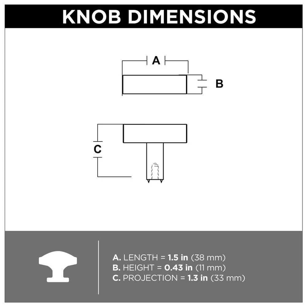 Franklin Brass Simple Square Bar 1-1/4 in. (32 mm) Matte Black Cabinet Knob (30-Pack) - Image 6