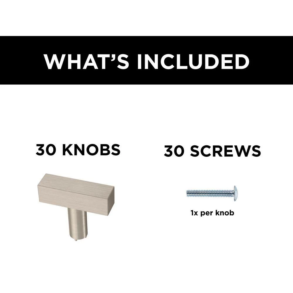 Franklin Brass Simple Square Bar 1-1/4 in. (32 mm) Stainless Steel Cabinet Knob (30-Pack) - Image 7