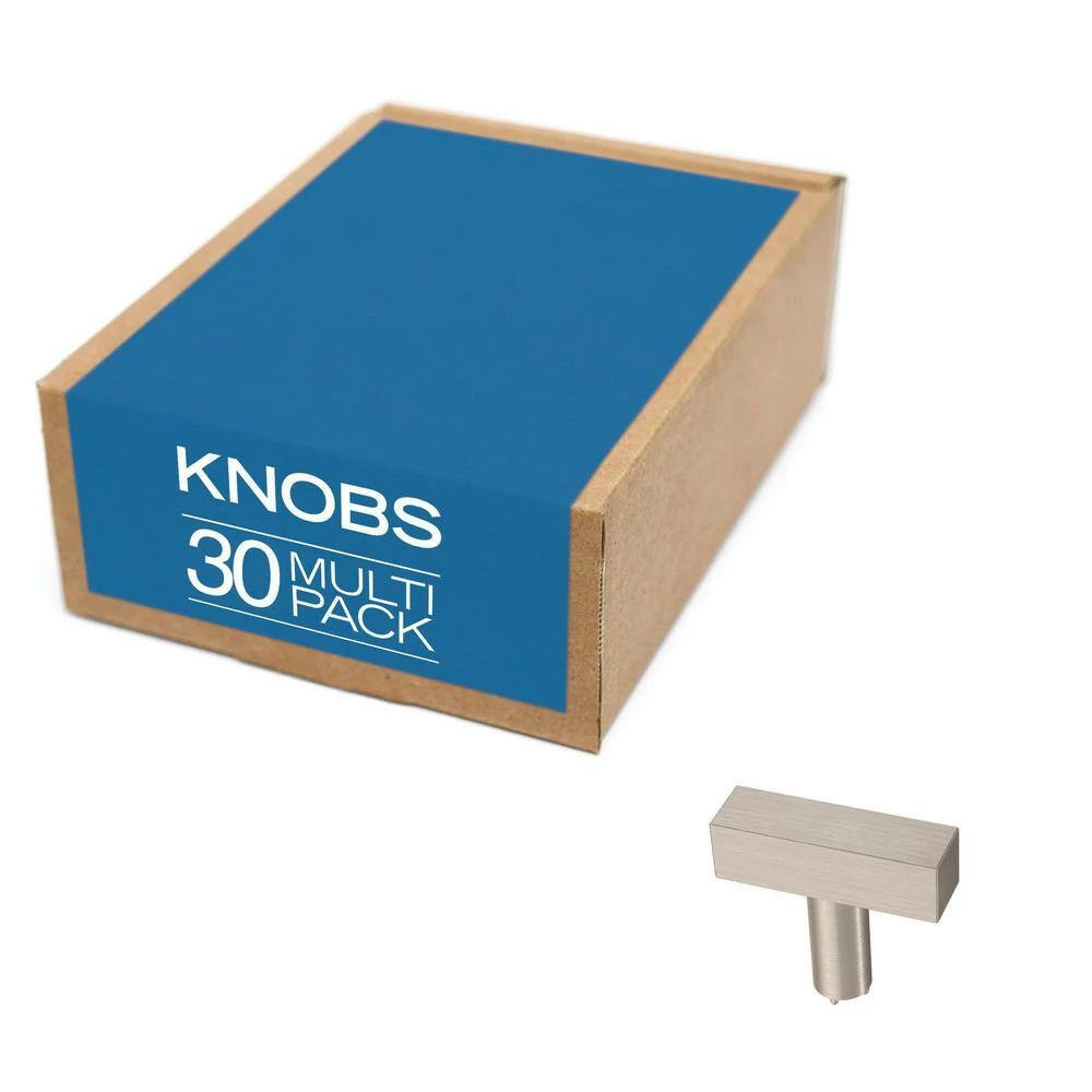 Franklin Brass Simple Square Bar 1-1/4 in. (32 mm) Stainless Steel Cabinet Knob (30-Pack) - Image 3