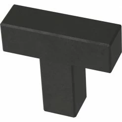 Franklin Brass Simple Modern Square 1-1/4 in. (32 mm) Matte Black Cabinet Knob (10-Pack)