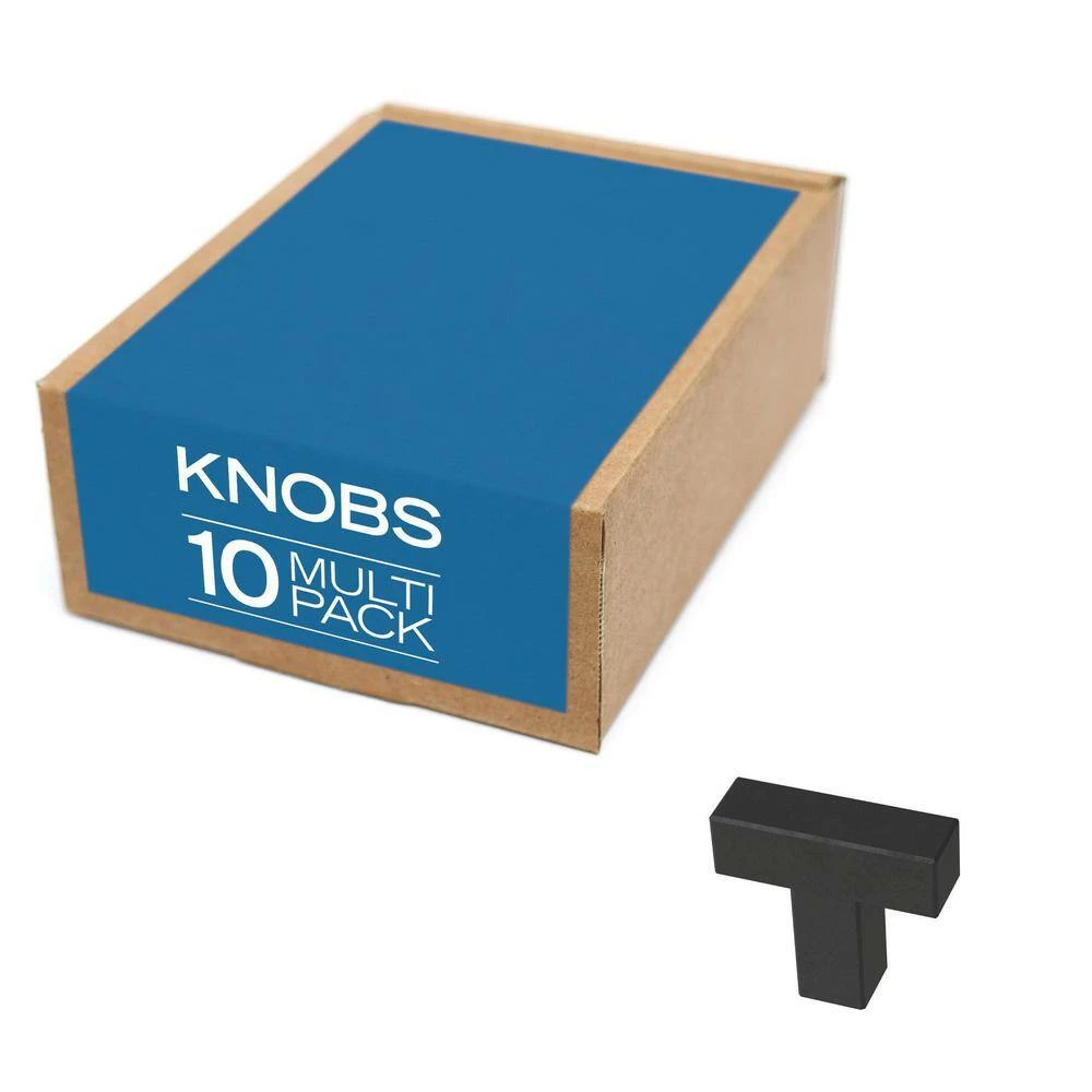 Franklin Brass Simple Modern Square 1-1/4 in. (32 mm) Matte Black Cabinet Knob (10-Pack) - Image 4