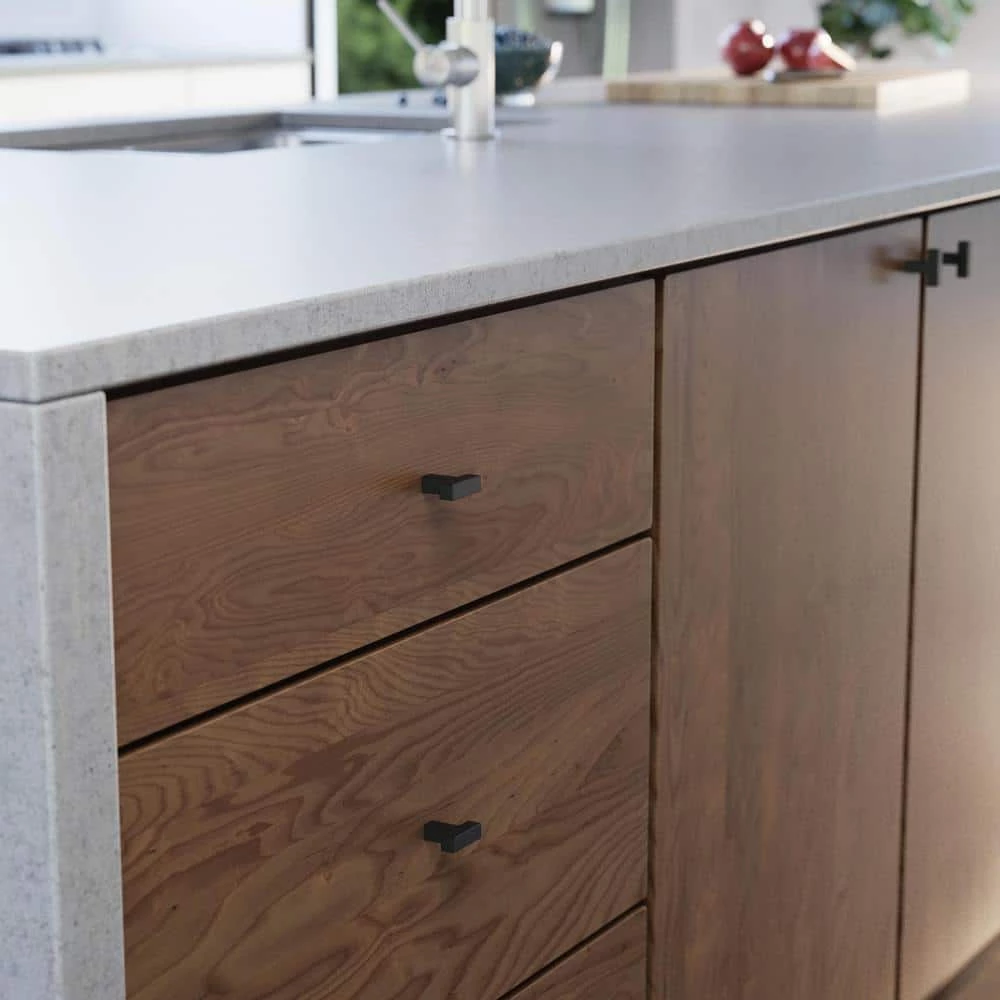 Franklin Brass Simple Modern Square 1-1/4 in. (32 mm) Matte Black Cabinet Knob (10-Pack) - Image 2