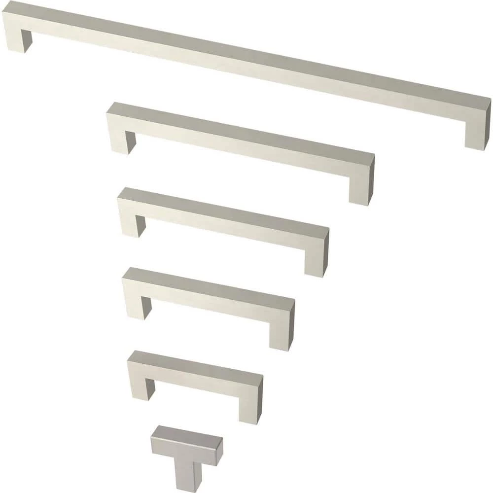 Franklin Brass Simple Modern Square 1-1/4 in. (32 mm) Stainless Steel Cabinet Knob (10-Pack) - Image 4