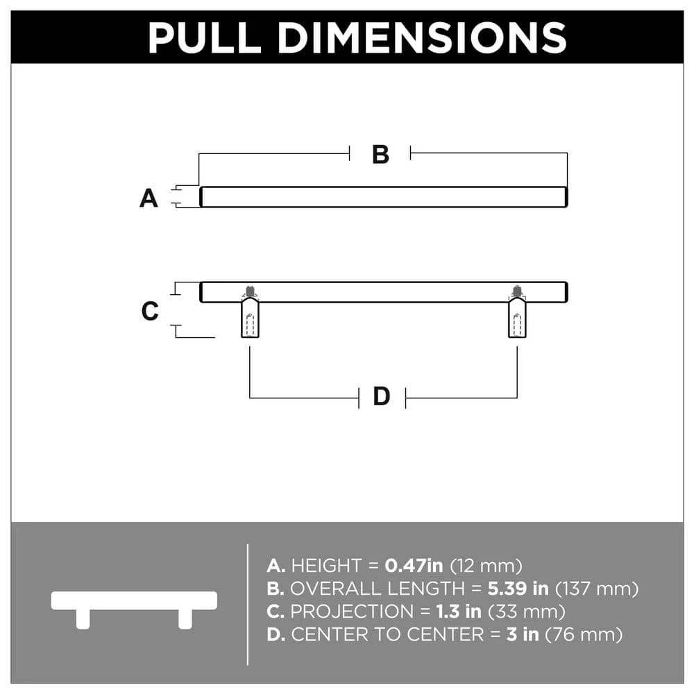 Franklin Brass 3 in. (76 mm) Matte Black Cabinet Drawer Bar Pull (10-Pack) - Image 7