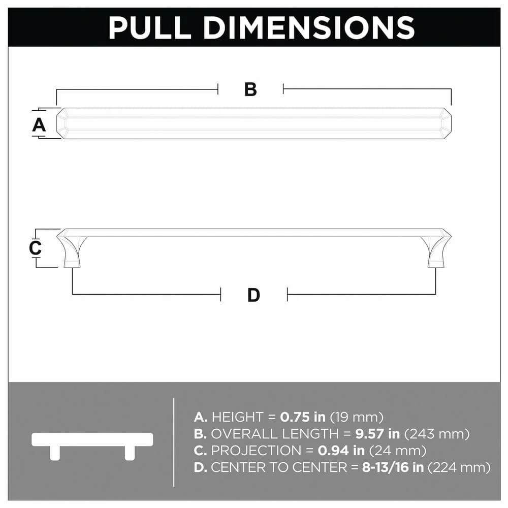 Franklin Brass Napier 8-13/16 in. (224 mm.) Center-to-Center Champagne Bronze Cabinet Drawer Pull (10-Pack) - Image 7