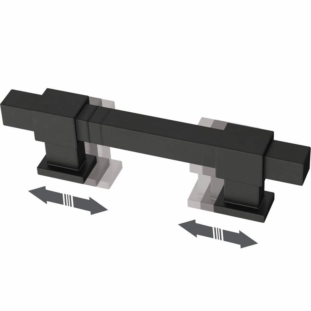 Franklin Brass Square Bar 1-3/8 in. to 4 in. (35 mm to 102 mm) Matte Black Adjustable Drawer Pull (5-Pack) - Image 3