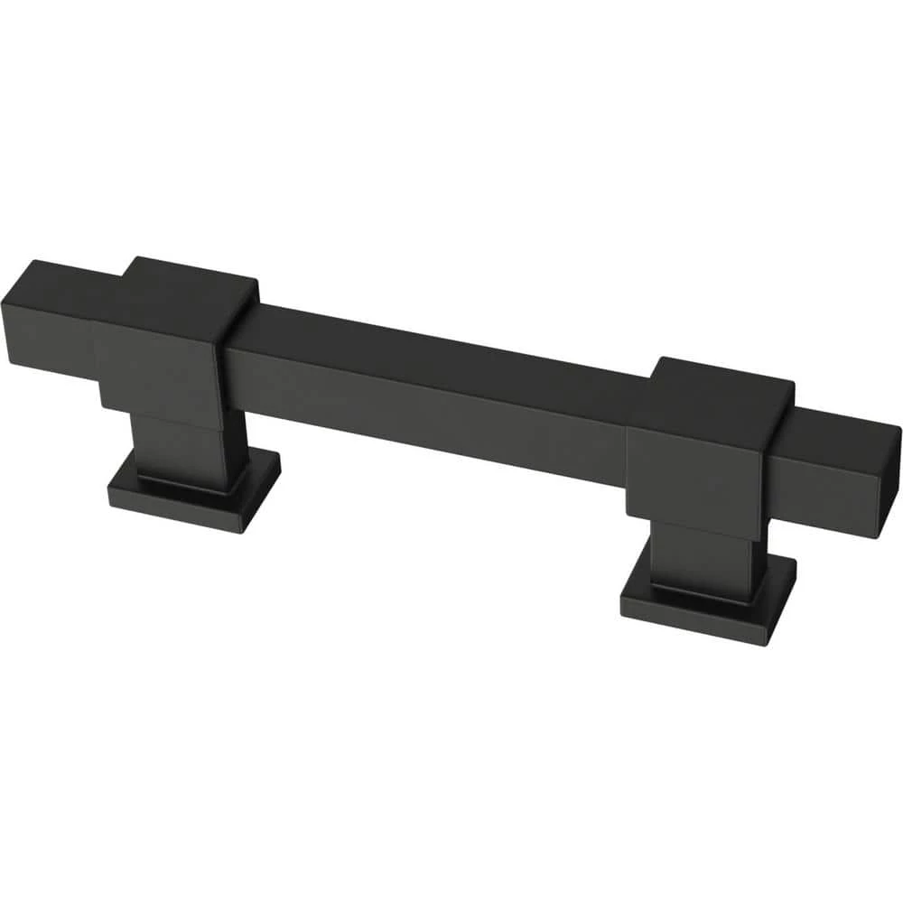 Franklin Brass Square Bar 1-3/8 in. to 4 in. (35 mm to 102 mm) Matte Black Adjustable Drawer Pull (5-Pack)