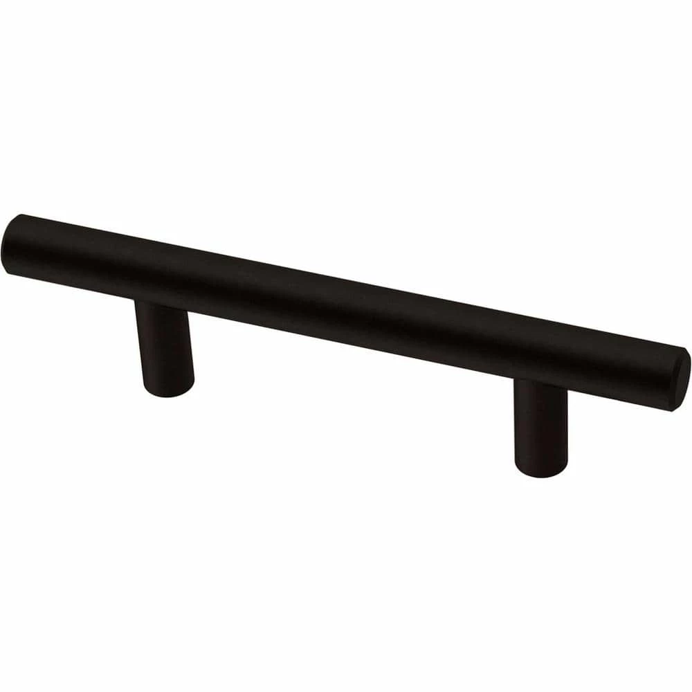 Franklin Brass Simple Bar 3 in. (76 mm) Matte Black Round Drawer Pull (10-Pack)