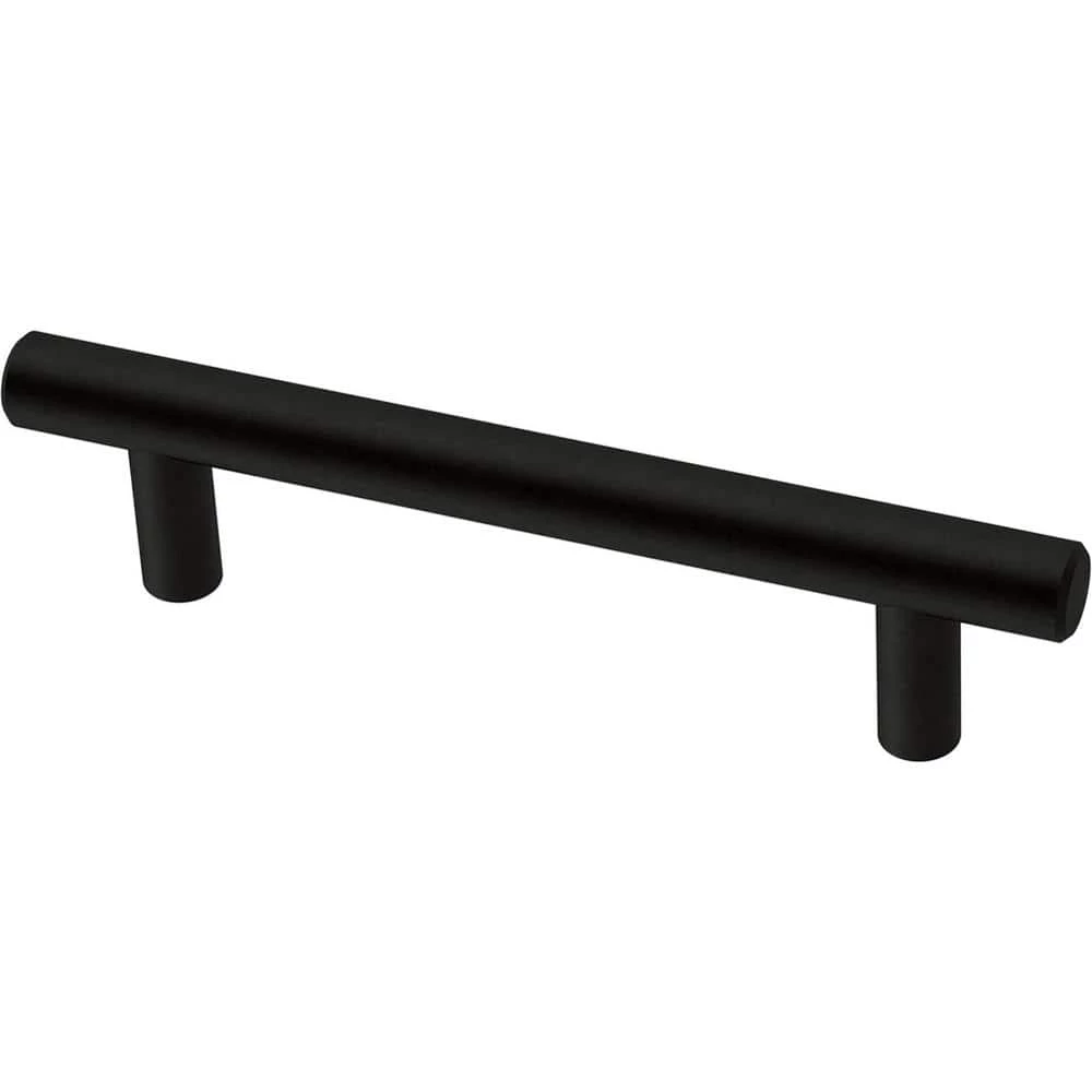 Franklin Brass Simple Bar 3-3/4 in. (96 mm) Matte Black Round Drawer Pull (10-Pack)