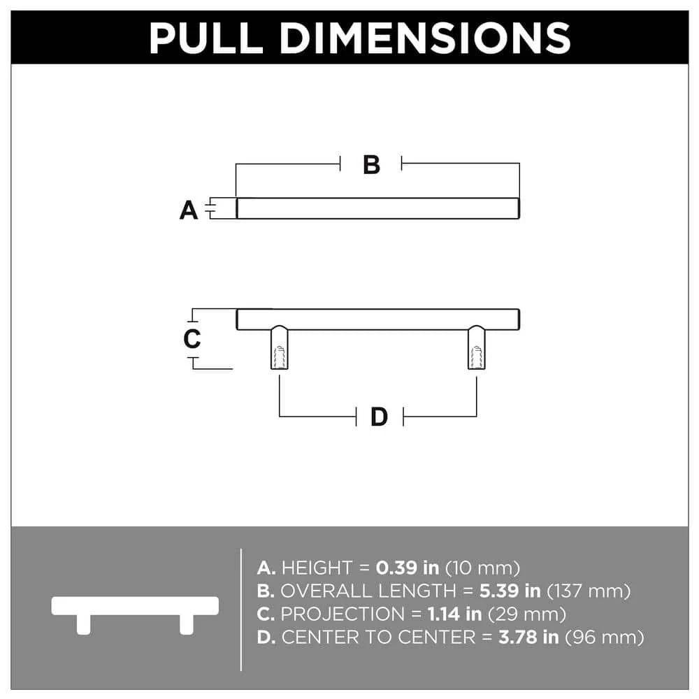Franklin Brass Simple Bar 3-3/4 in. (96 mm) Matte Black Round Drawer Pull (10-Pack) - Image 6