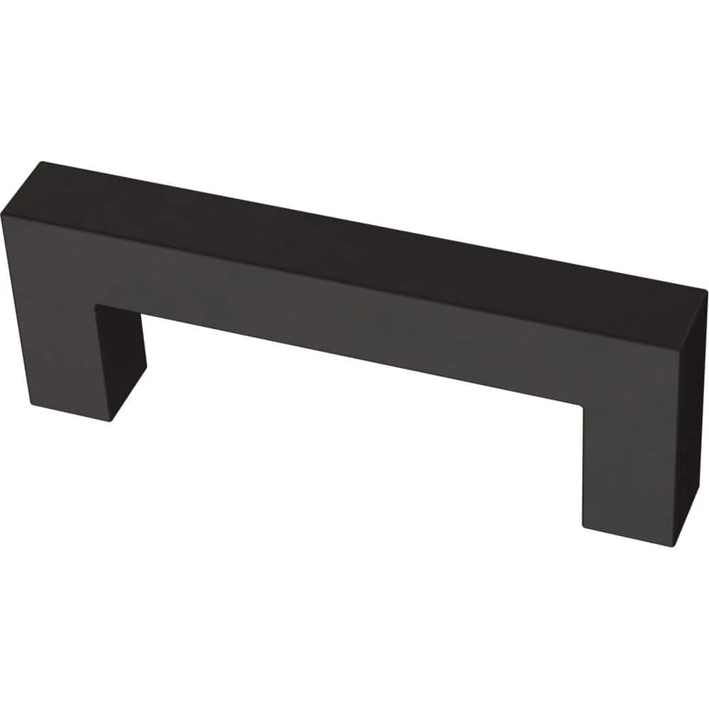 Franklin Brass Simple Modern Square 3 in. (76 mm) Matte Black Bar Drawer Pull (10-Pack)