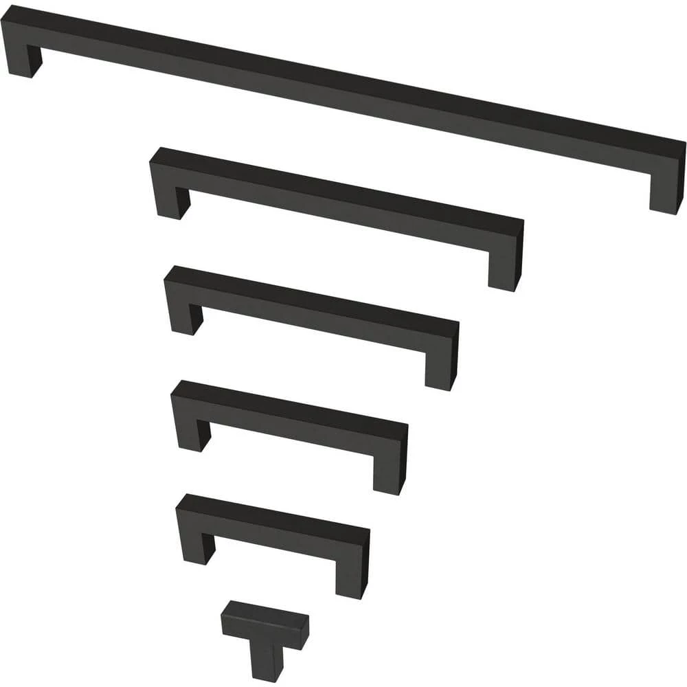 Franklin Brass Simple Modern Square 3 in. (76 mm) Matte Black Bar Drawer Pull (10-Pack) - Image 5