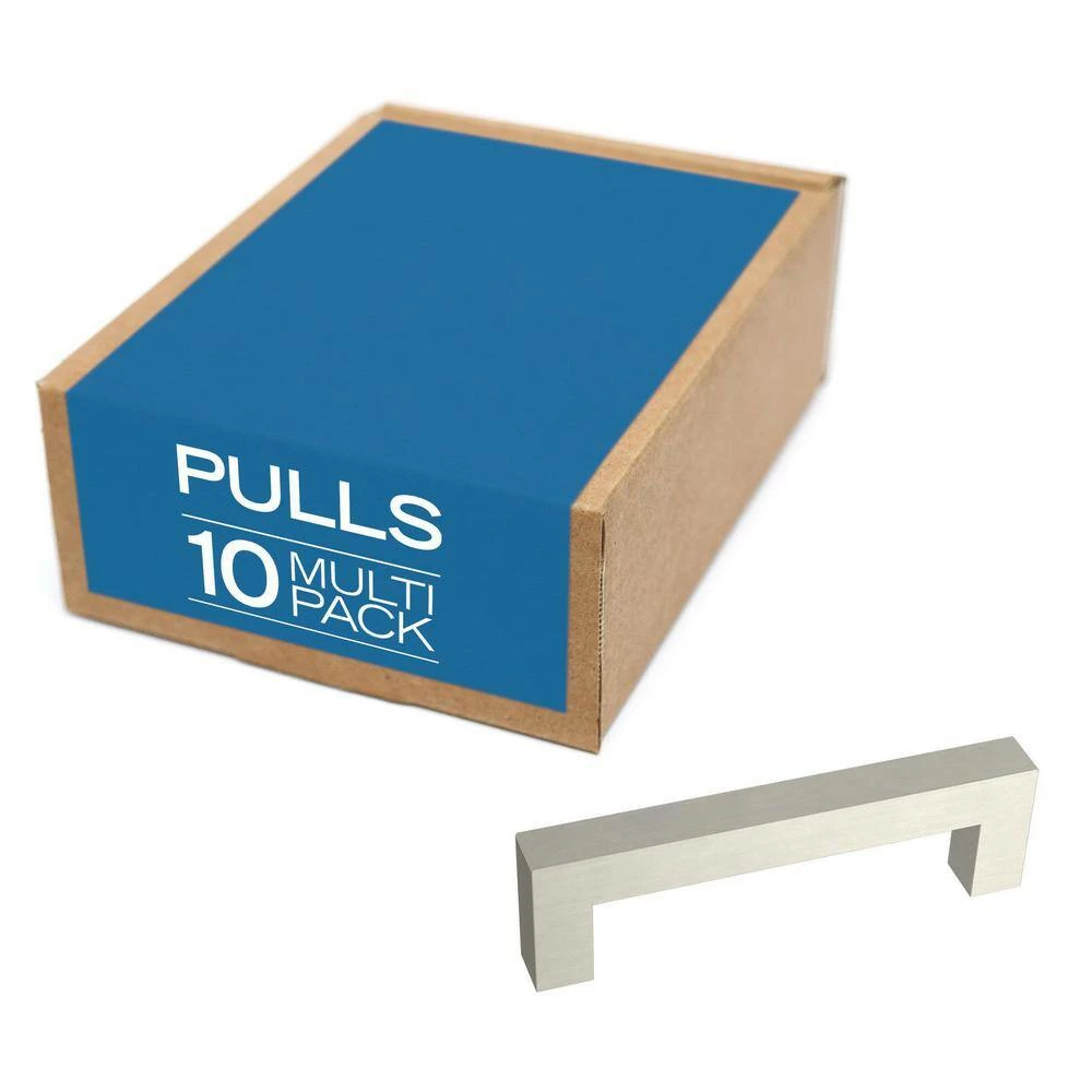 Franklin Brass Simple Modern Square 3-3/4 in. (96 mm) Stainless Steel Bar Drawer Pull (10-Pack) - Image 3