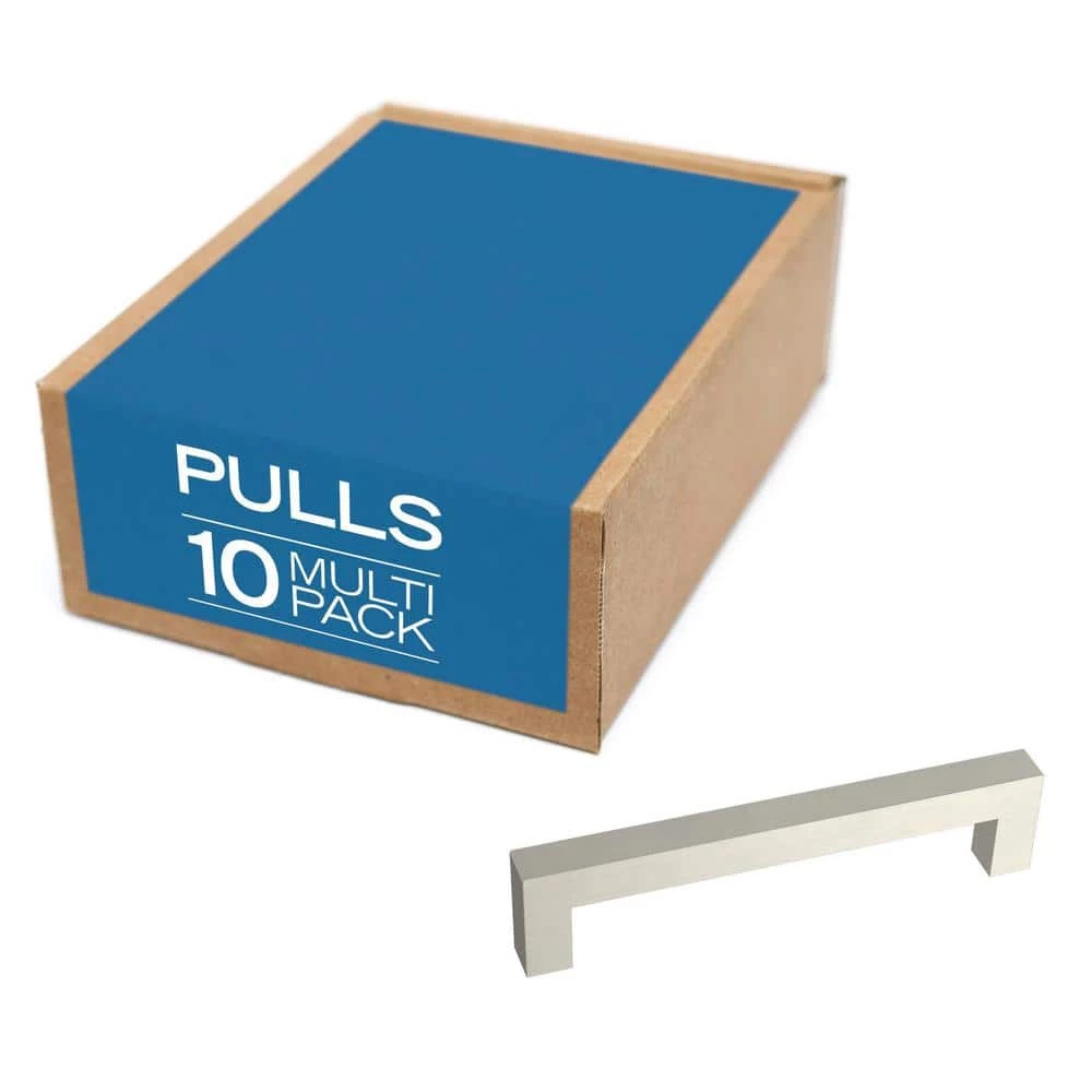 Franklin Brass Simple Modern Square 5-1/16 in. (128 mm) Stainless Steel Bar Drawer Pull (10-Pack) - Image 3