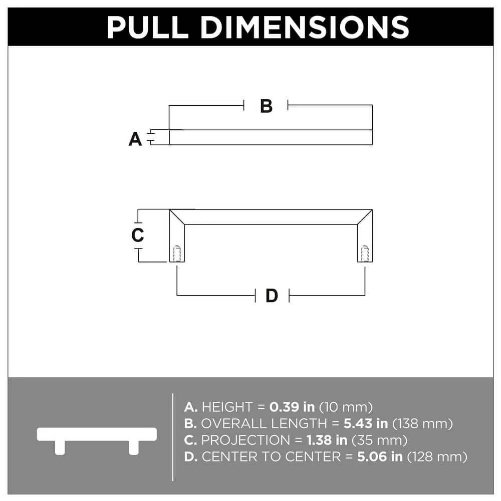 Franklin Brass Simple Modern Square 5-1/16 in. (128 mm) Stainless Steel Bar Drawer Pull (10-Pack) - Image 5