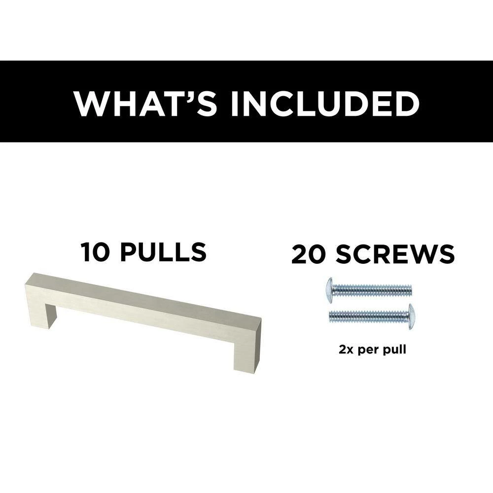 Franklin Brass Simple Modern Square 5-1/16 in. (128 mm) Stainless Steel Bar Drawer Pull (10-Pack) - Image 9