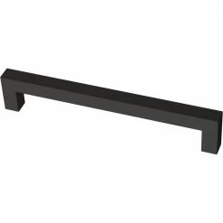 Franklin Brass Simple Modern Square 6-5/16 in. (160 mm) Matte Black Bar Drawer Pull (10-Pack)
