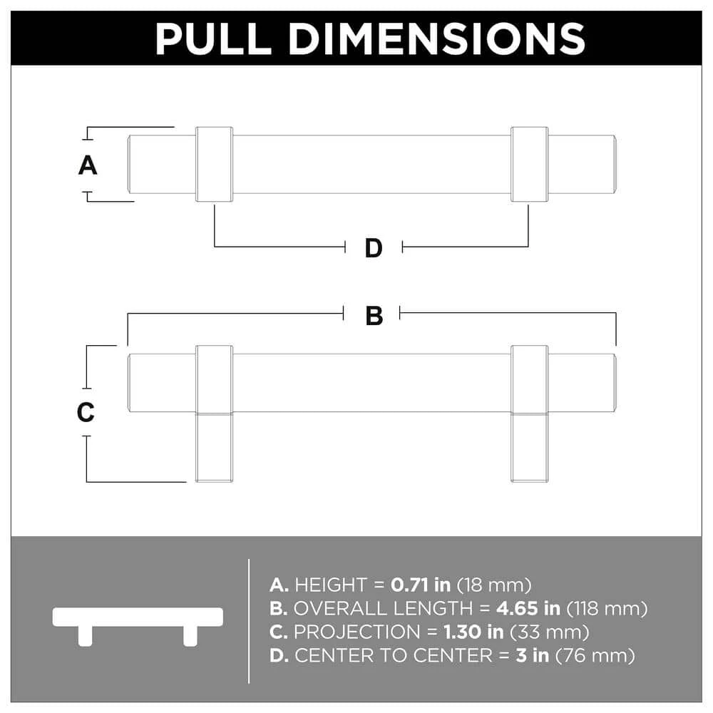 Franklin Brass Simple Wrapped Bar 3 in. (76 mm) Matte Black Drawer Pull (30-Pack) - Image 6