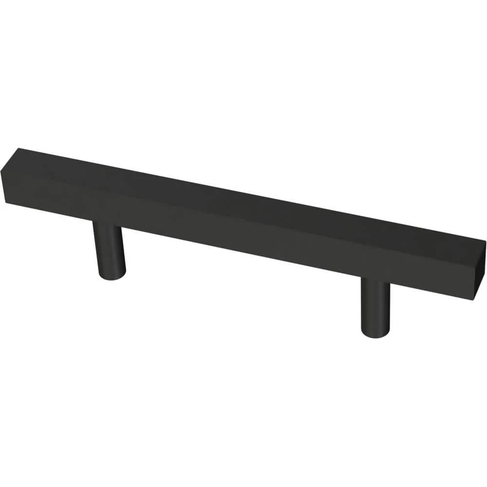 Franklin Brass Simple Square Bar 3 in. (76 mm) Matte Black Drawer Pull (10-Pack)