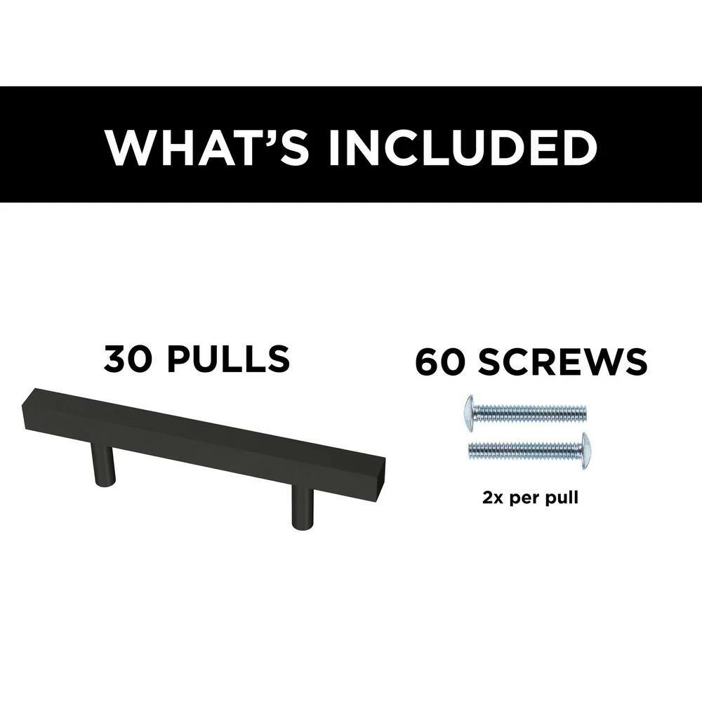 Franklin Brass Simple Square Bar 3 in. (76 mm) Matte Black Drawer Pull (30-Pack) - Image 10