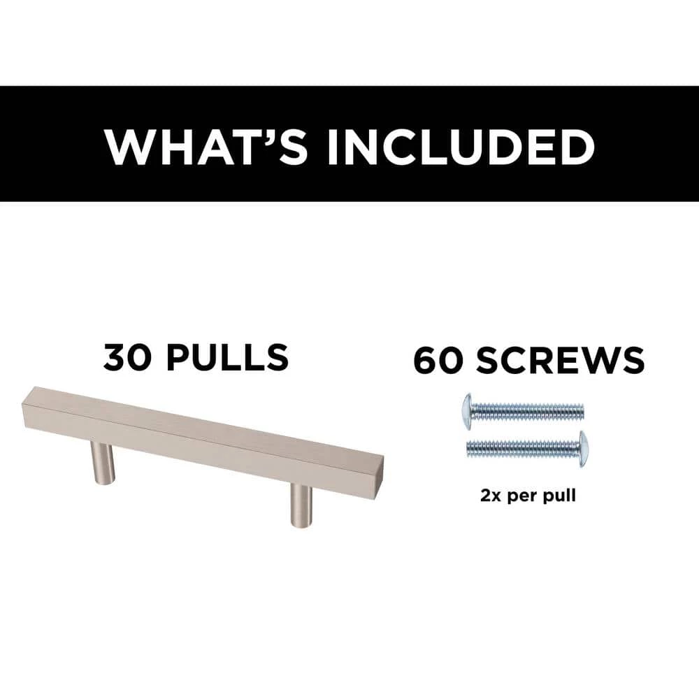 Franklin Brass Simple Square Bar 3 in. (76 mm) Stainless Steel Drawer Pull (30-Pack) - Image 9
