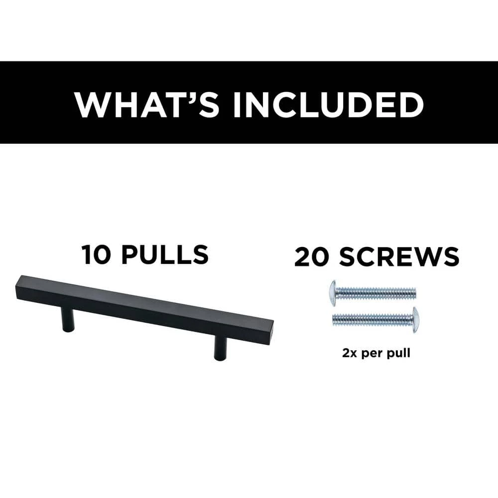Franklin Brass Simple Square Bar 3-3/4 in. (96 mm) Matte Black Drawer Pull (10-Pack) - Image 10