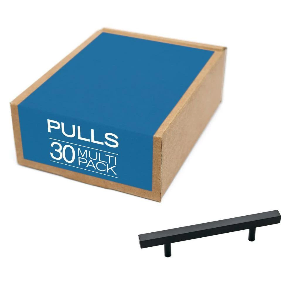 Franklin Brass Simple Square Bar 3-3/4 in. (96 mm) Matte Black Drawer Pull (30-Pack) - Image 4