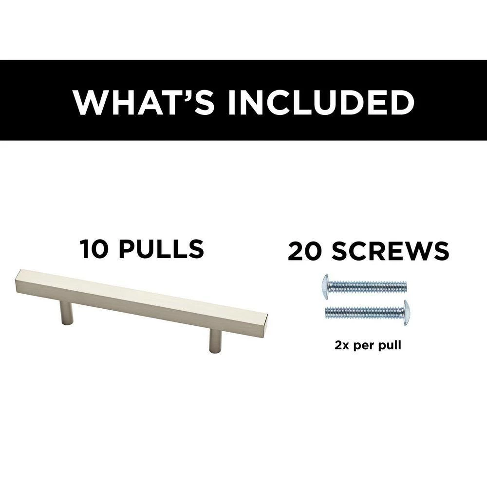 Franklin Brass Simple Square Bar 3-3/4 in. (96 mm) Stainless Steel Drawer Pull (10-Pack) - Image 9