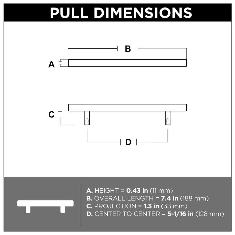 Franklin Brass Simple Square Bar 5-1/16 in. (128 mm) Matte Black Drawer Pull (10-Pack) - Image 6
